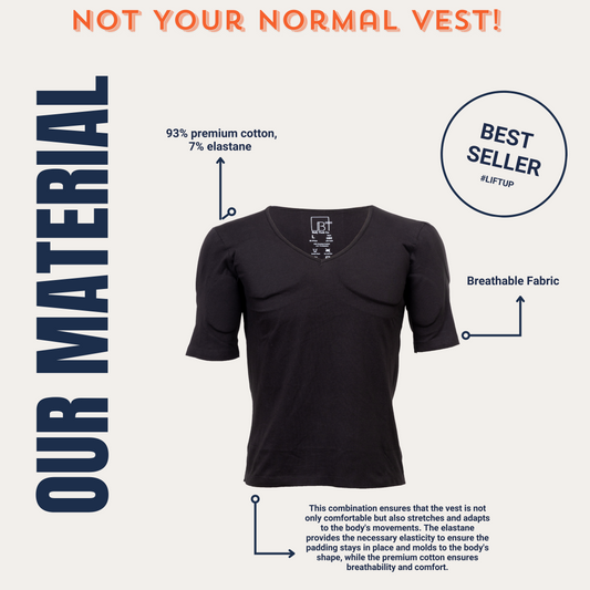 Body Tech Co. presents India's First Revolutionising Lift Tech Muscle Padded Vest for Men - Material Used
